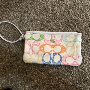 Coach Vintage Hampton Multicolor Scribble Wristlet